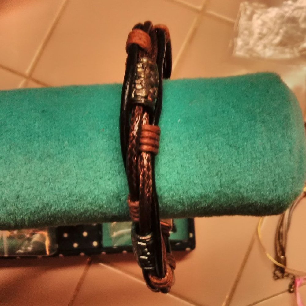 Leather Straps with Beads